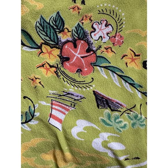 Loco Lindo Women Crop Pants Boho Rayon Elastic Waist green Hawaii Beach Sz S - Picture 9 of 14